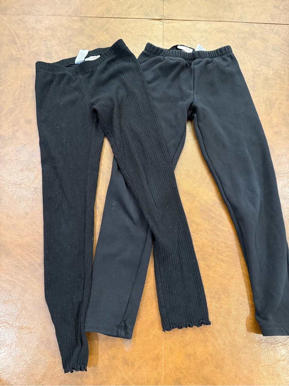 Kids Black Ribbed & Solid Leggings – 2 Pack – Cat & Jack Youth Sizes 7/8 & 8